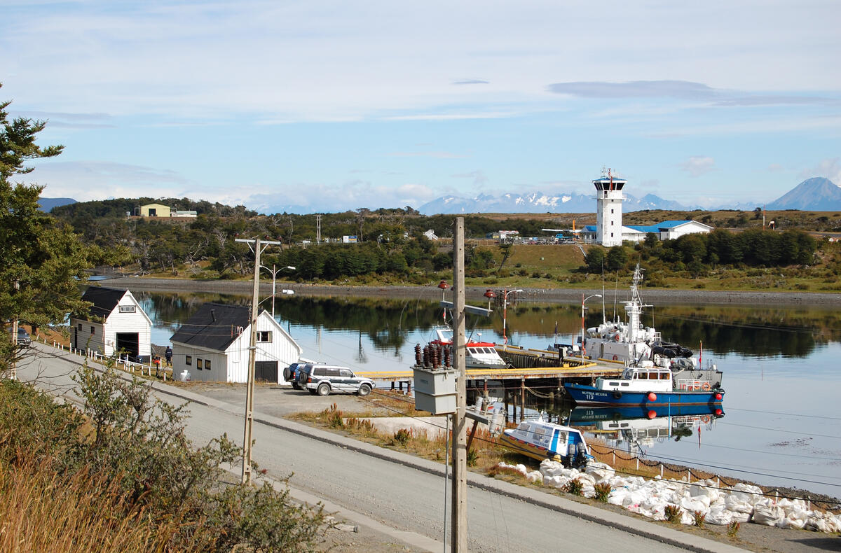 Puerto Williams dock and airport