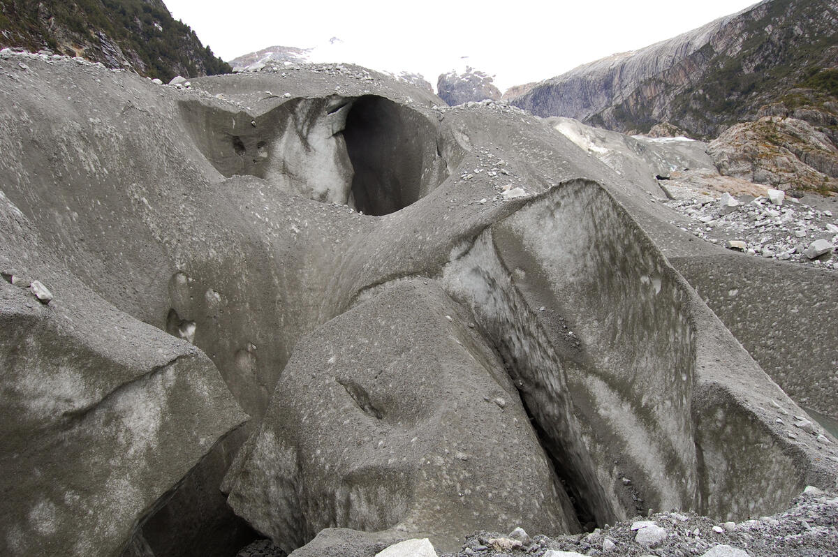 Pia glacier crevasse