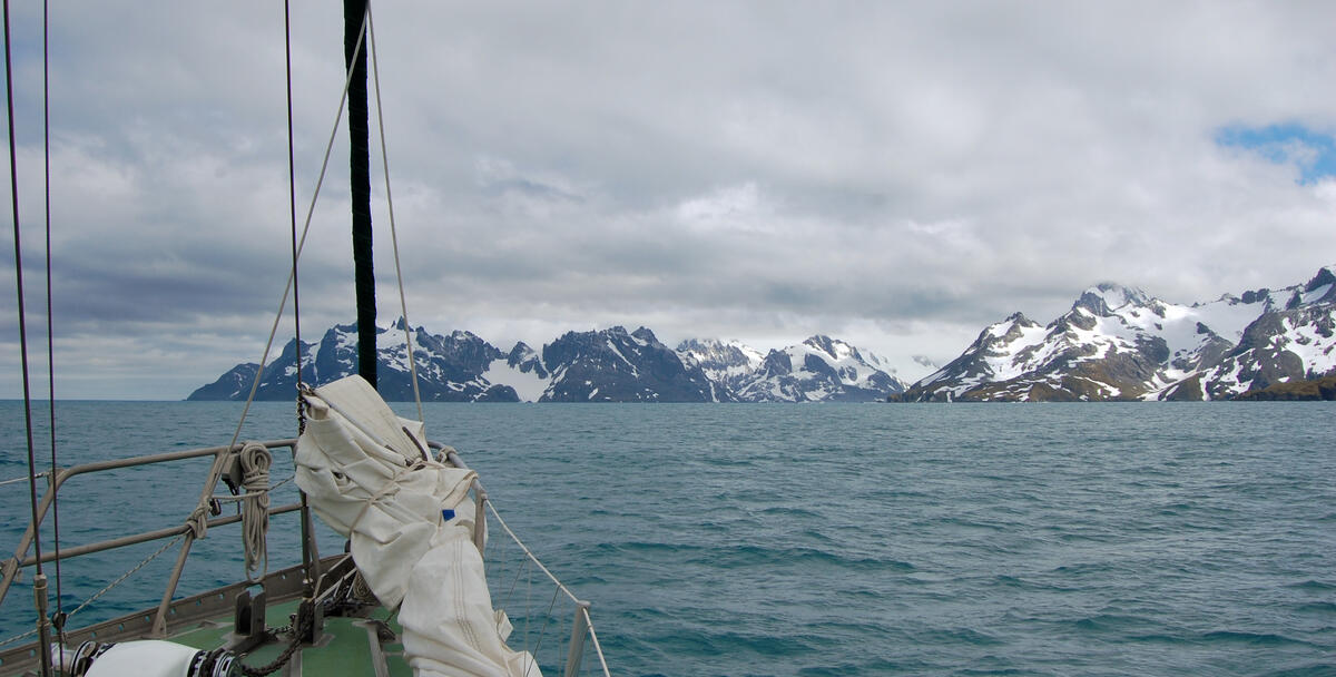 Approaching Drygalski Fjord
